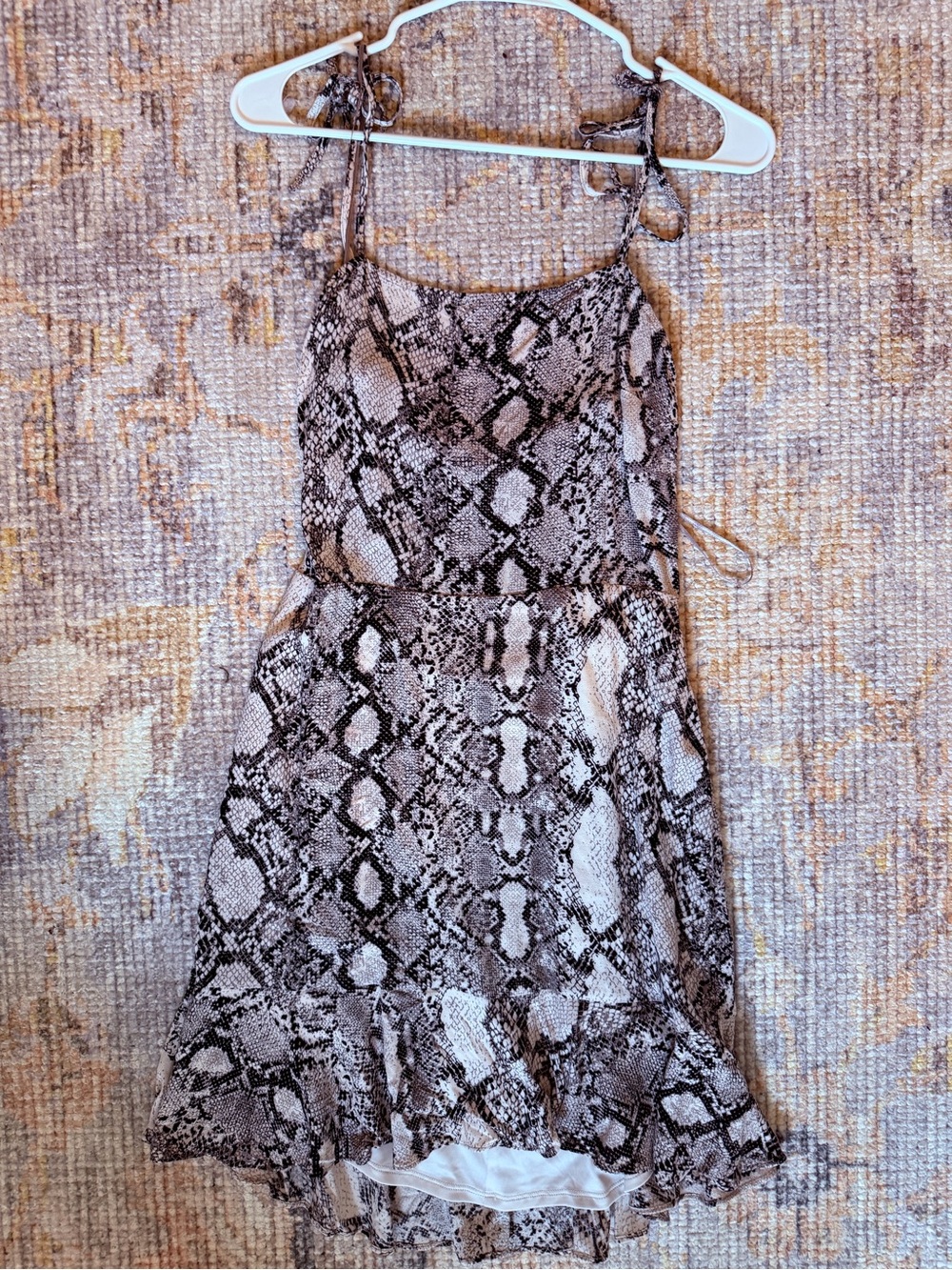Express Snake Print Tank Dress in Black & Cream
